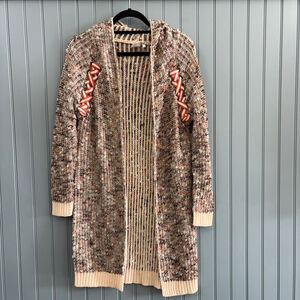 Original USAWomen's Fashion Brown Orange Hooded Cardigan S/M